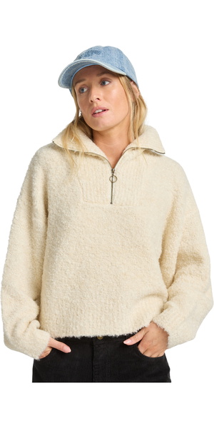 2025 Billabong Womens Lost Heaven Half Zip Jumper EBJSW00135 - Whitecap